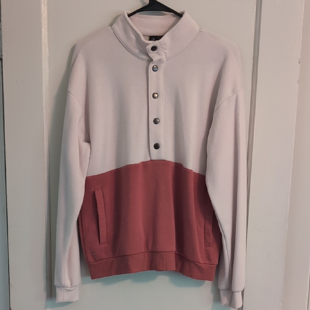 Volcom Women's Two-Tone Button-Up Sweater